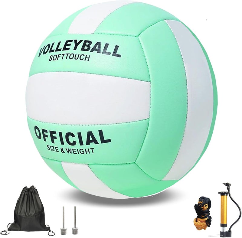 ZLY Volleyball,Official Size 5 Volleyballs for Indoor Outdoor,Soft Touch Volleyballs for Beach Play Pool Training Game with Ball Pump - Image 1